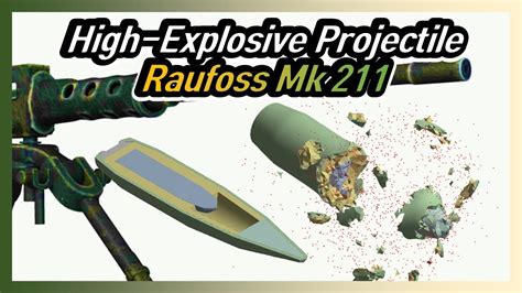 He Ammunition Raufoss Mk 211 Armor Penetration Simulation Youtube