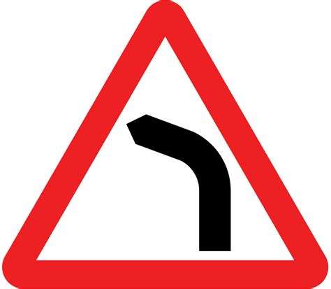 Sharp Bend To The Left Sign Theory Test