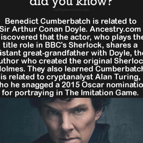 Benedict Cumberbatch Is Related To Sir Arthur Conan Doyle Discovered