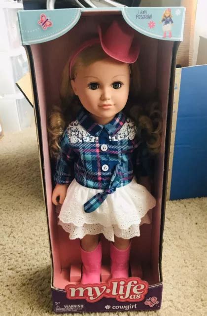 My Life As Cowgirl Doll Blonde Hair Pink Hat Boots Plaid Lace Skirt Posable 18 3500 Picclick