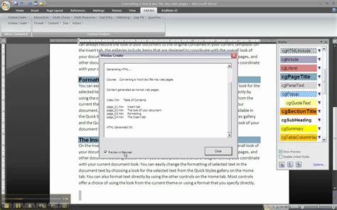 Converting Word Documents Into Web Pages Using Wimba Create Youtube