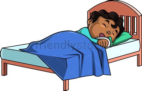 Black Boy Sleeping Cartoon Clipart Vector Friendlystock