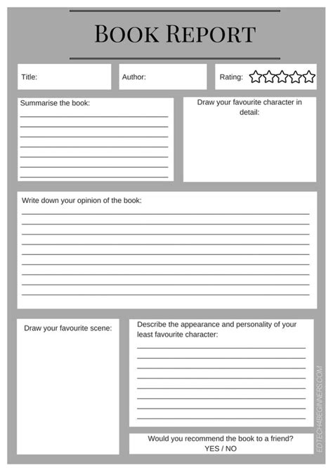 A Range Of Free Downloadable Writing Templates Edtech 4 Beginners