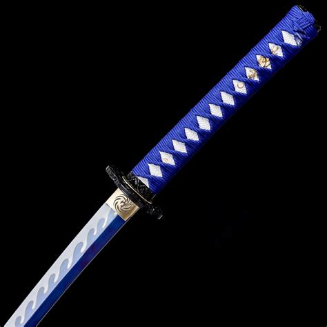 White Katana Handmade Japanese Katana Sword With Blue Blade And White