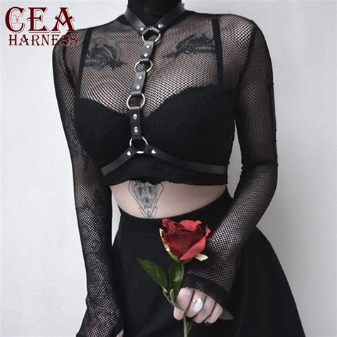 Cea Women Suspenders Leather Harness Belt Body Bondage Jartiyer Sexy
