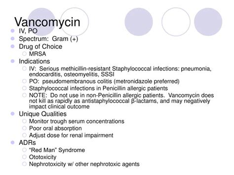 Ppt Vancomycin Powerpoint Presentation Id523486