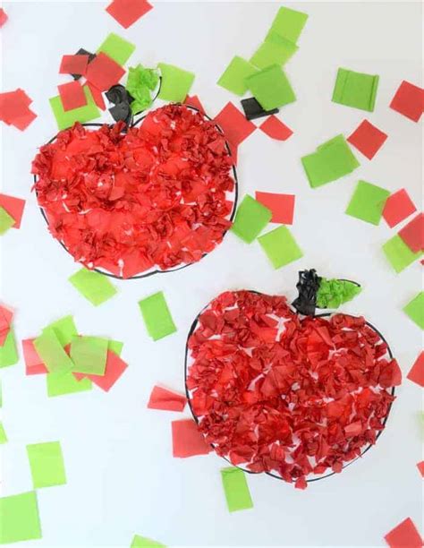 Kids Craft For Fall Make A Tissue Paper Apple