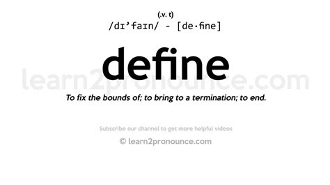 Pronunciation Of Define Definition Of Define Youtube