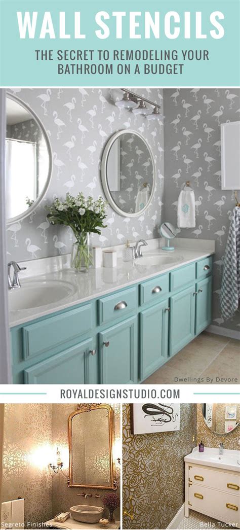 Wall Stencils The Secret To Remodeling Your Bathroom On A Budget Royal Design Studio Stencils