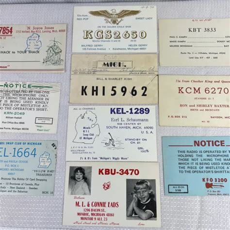 Vintage Radio Cards Amateur Radio Qsl Cards Lot Michigan Qsl Radio Cards 10 Wow 1499 Picclick