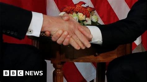 macron awkward trump handshake a moment of truth bbc news