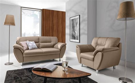 Für gemütliche stunden auf der couch. Sofa 3-Sitzer SARAH aus Kunstleder Beige 210x90x87 cm ...
