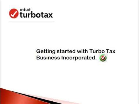 How To Use Turbotax Business Incorporated Youtube