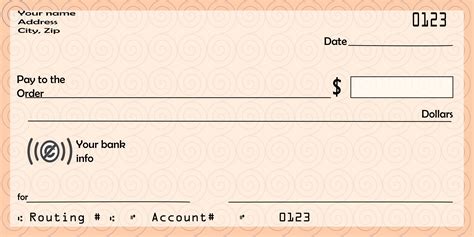 Printable Blank Check Clip Art