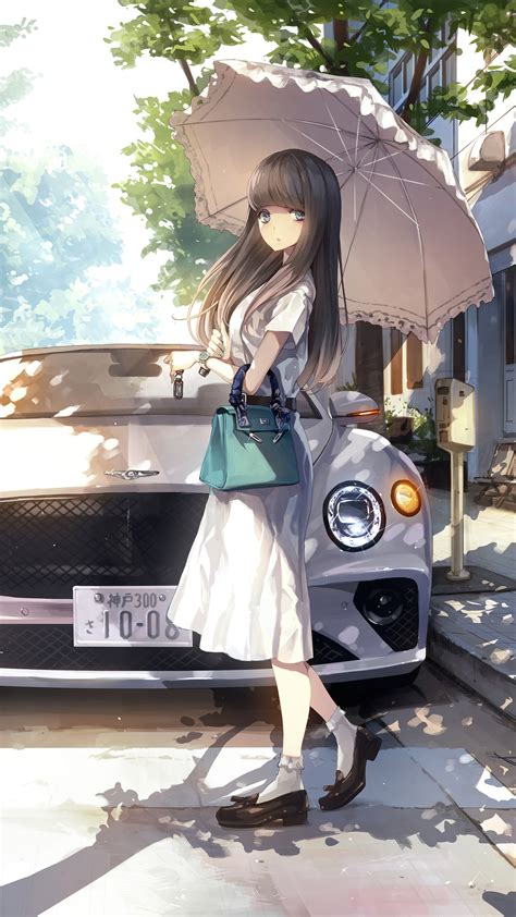1080x1920 Classic Anime Girl With Umbrella 4k Iphone 76s6 Plus Pixel
