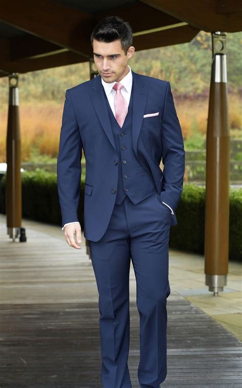 Slim Fit Blue Suit With Matching Waistcoat Blue Suit Wedding Wedding