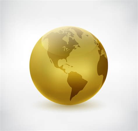 Premium Vector Golden World Globe