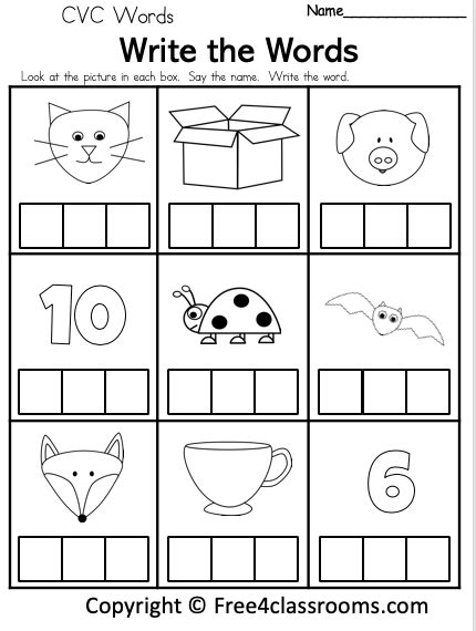 Free Printable Cvc Worksheets For Kindergarten Worksheets For