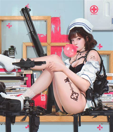 Atec Min Gyu Lee Original Absurdres Highres Weapon Request 1girl Benelli M4 Super 90