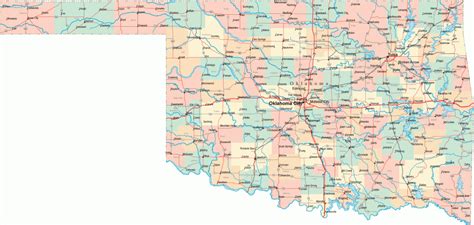 Oklahoma Road Map Ok Road Map Oklahoma Highway Map Printable Map