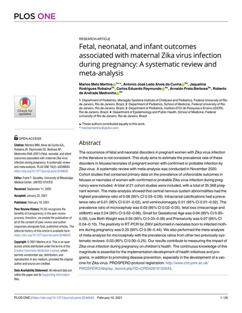 Pdf Fetal Neonatal And Infant Outcomes Associated With Maternal Zika Virus Infection During