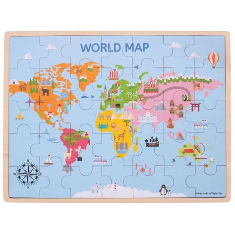 Bigjigs Toys Puzzle Mapa Świata Bigjigs Sklep Empikcom