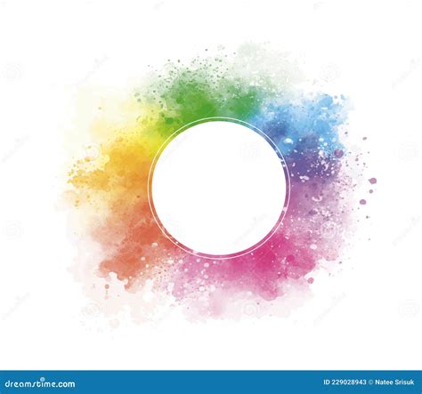 Colorful Watercolor With Blank Circle On White Background Vector