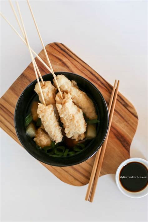 Using a knife, spread some fish paste on the spatula, roll it into a cylinder, and carefully slide it into the pan. How to Make Korean Fish Cakes for Soup | Recipe (With ...