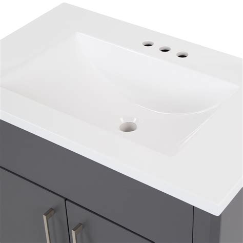 Diamond Now Shelby 30 In Cement Gray Single Sink Bathroom Vanity With