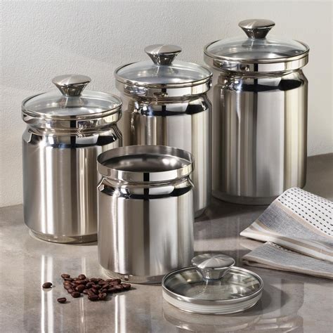 Tramontina Gourmet 4 Piece Stainless Steel Covered Canister Set T 404ds