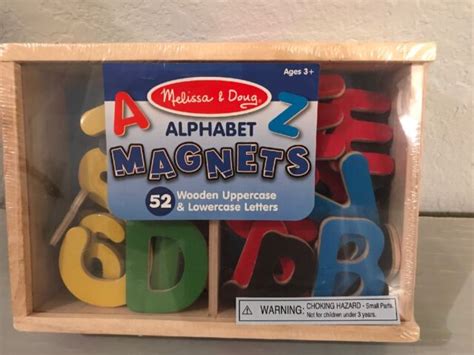 Melissa And Doug 52 Wooden Alphabet Magnets In A Box 448 New Ebay