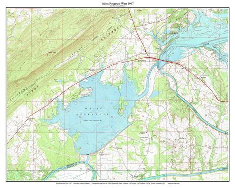 Weiss Lake West 1967 Custom Usgs Old Topo Map Alabama Old Maps