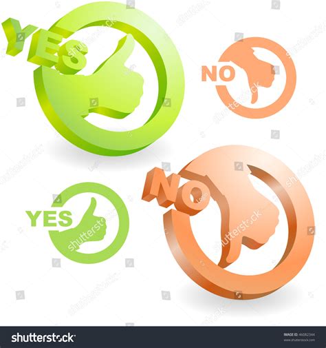 Yes And No Icon Vector Beautiful Icon Set 46082344