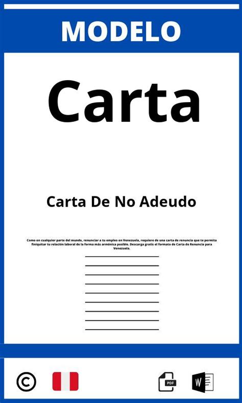 Modelo De Carta De No Adeudo 2024