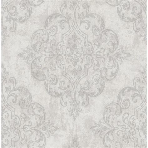 Seabrook Designs Atelier Damask Metallic Gold And Off White Paper