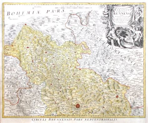 Antique Map Marchionatus Moraviae Circulus Brunnensis