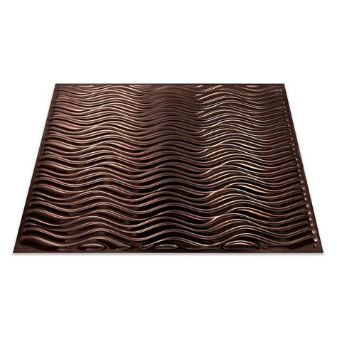 Fasade Current Vertical Oil Rubbed Bronze Ceiling Tile 2x2 The