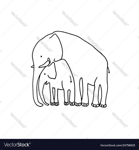 Baby And Mother Elephant Cartoon Royalty Free Vector Image