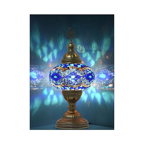 Blue Mosaic Table Lamp Turkish Lamp Mosaic Night Light Etsy