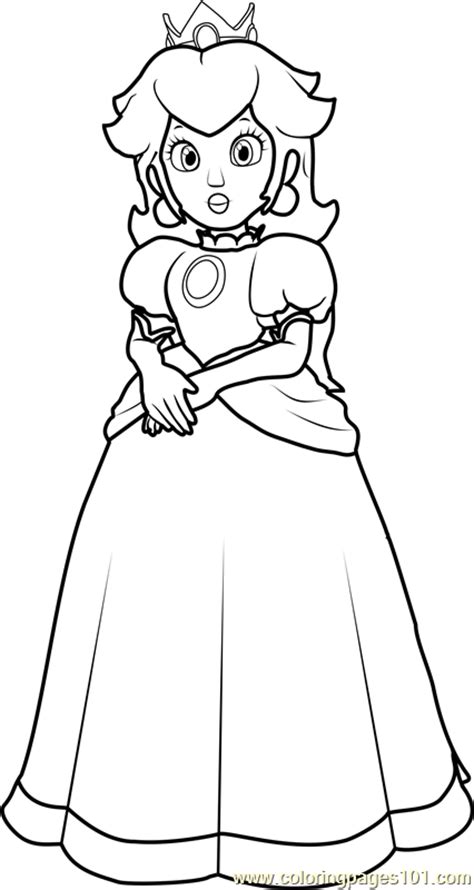 More video games coloring pages. Princess Peach Coloring Page - Free Super Mario Coloring ...