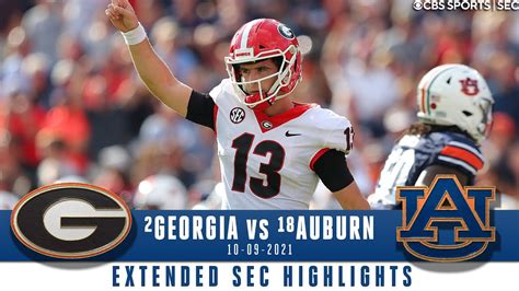 2 Georgia Vs 18 Auburn Extended Highlights Cbs Sports Hq Youtube
