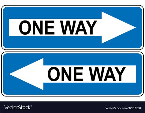 Ahead Only One Way Traffic Sign Drive Straight Vector Image