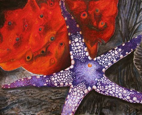 Mixed Media Picture The Starfish Was Done Using Markers Stippling