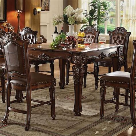 Acme Furniture Vendome 62025 Counter Height Dining Table With Carved