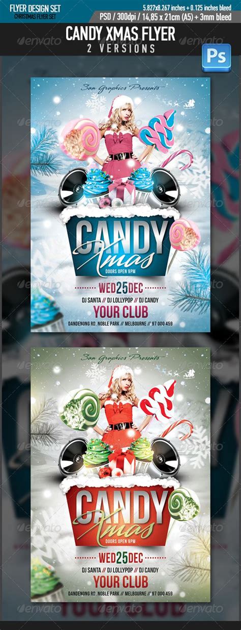 Candy Xmas Christmas Party Flyer Template Party Flyer Christmas