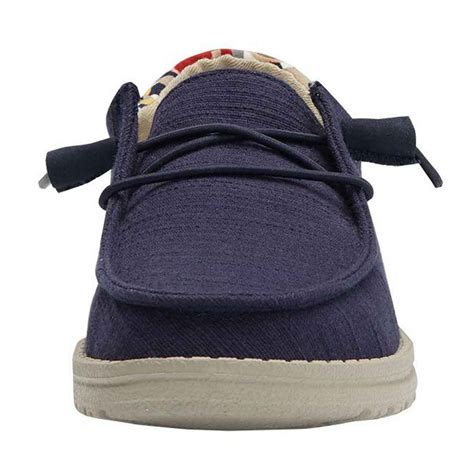 Hey Dude Womens Wendy Funk Casual Shoes Chambray Navy Size 9