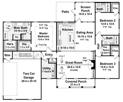 Ranch Plan 1800 Square Feet 3 Bedrooms 3 Bathrooms 348 00063