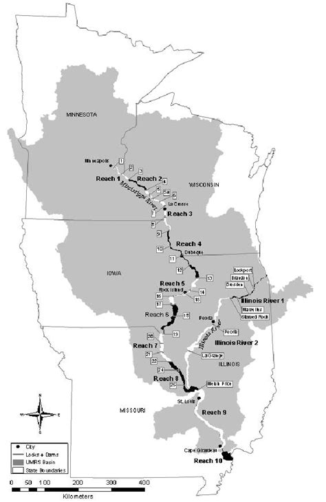 Upper Mississippi River System Locks And Dams And Pool Reaches