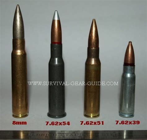 8mm Mauser 792x57mm 762x54mm R 762x51mm Nato 762x39mm Ammo