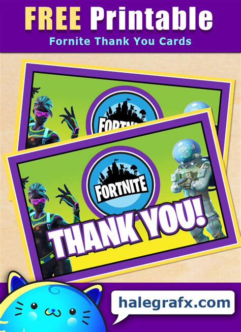 Free Printable Fortnite Thank You Cards